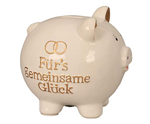 Mel-O-Design Sparschwein Höhe 18 cm Länge 19 cm Hochzeit Geschenk Sparbüchse