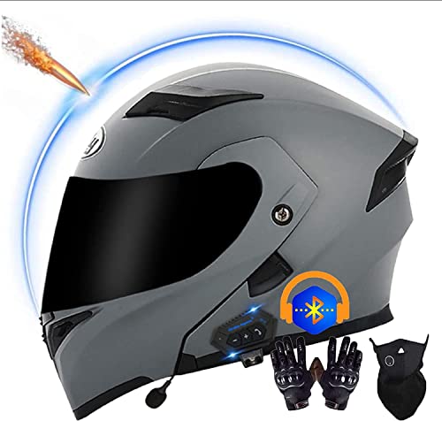 Motorradhelm,Klapphelm Bluetooth Motorrad Helm,Modularer Motorrad Helm Eingebautes Bluetooth-Headset,ECE Genehmigt Integralhelm Motorradhelm Mit Doppelter Sonnenblende