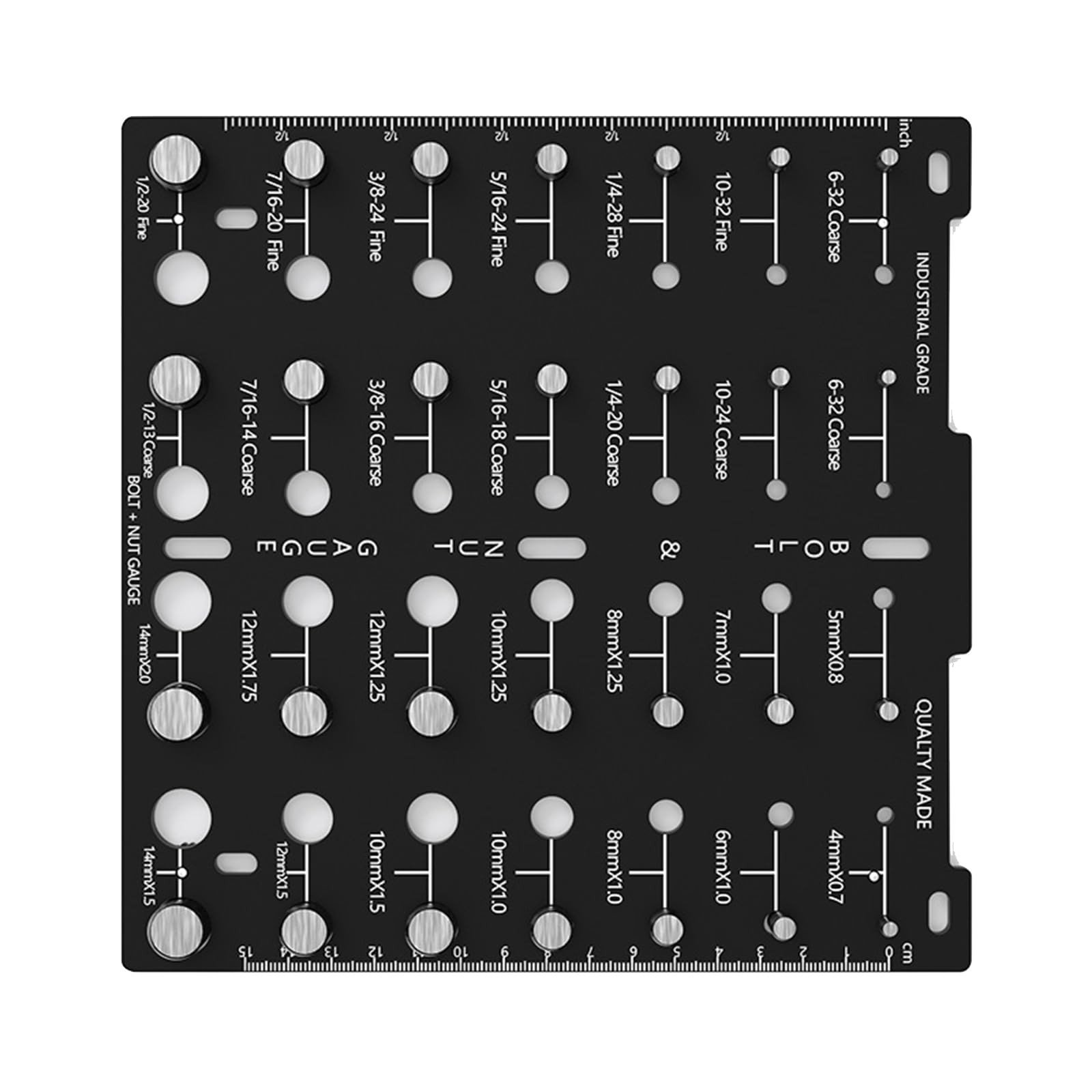 Schrauben-Überprüfungswerkzeug für Muttergewindegröße mit 14 Standard- und 14-Metrischen