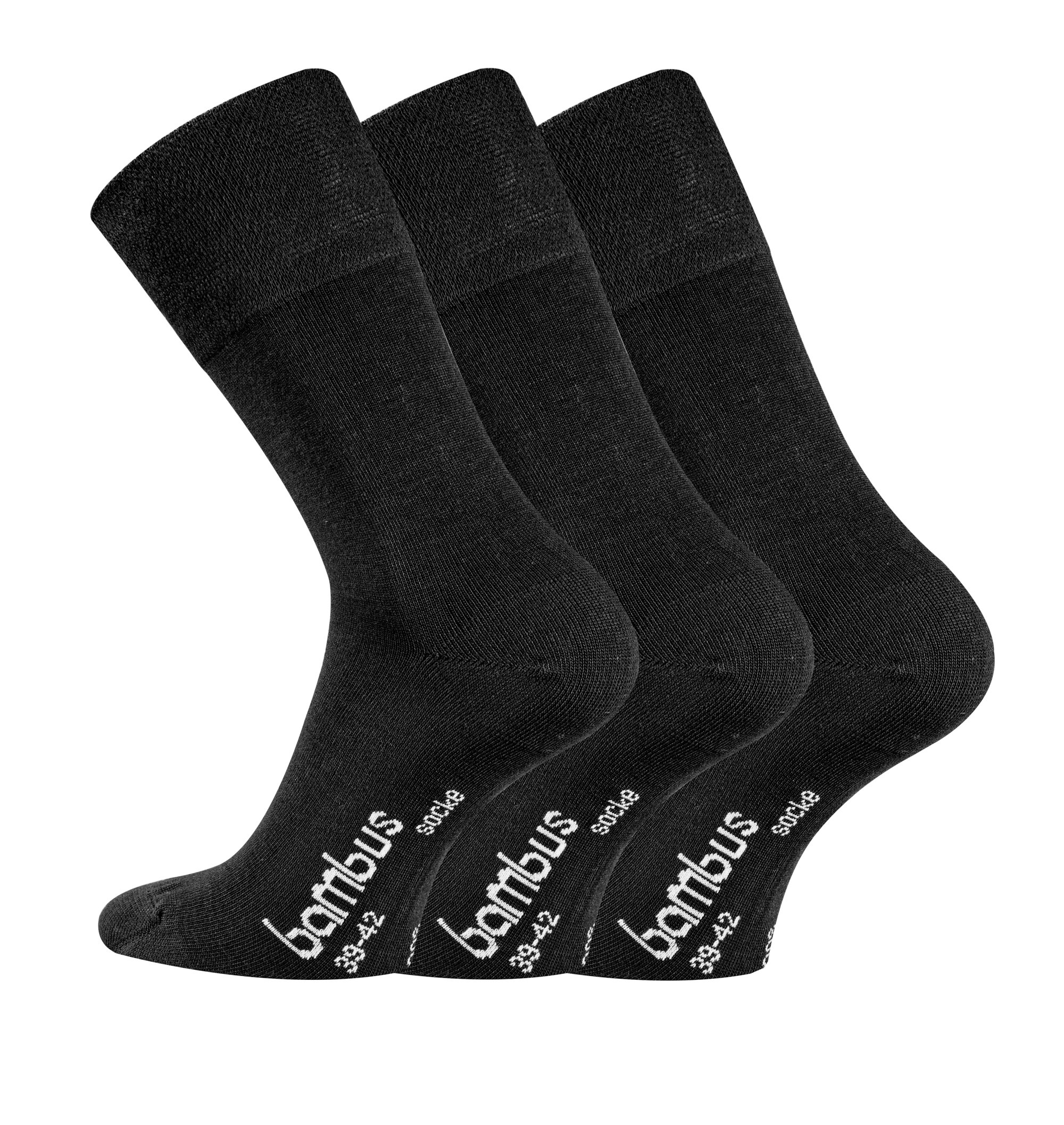 TippTexx24 Unisex Bambussocken,Socken,Ökotex Geruchs-Killer u zusätzliche Garantie (43/46-9Paar, schwarz)