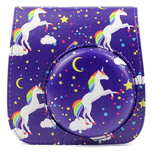 LORIER Kamerazubehör Unicorn PU Leder Sofortbildkamera Umhängetasche Schutzhülle Schutzhülle Tasche Fit for Fujifilm Mini 9 8 Kamera Tasche (Color : A)