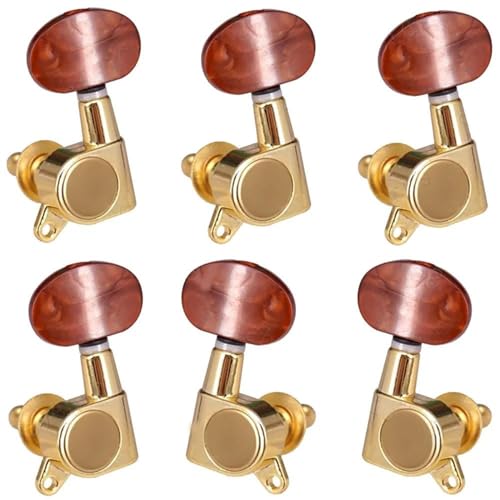 Strings Tuning Pegs Mechaniken Für Gitarre 6er-Pack Gitarren-Stimmwirbel, geschlossene, verriegelbare Stimmwirbel für elektrische Akustikgitarre (Color : 3)