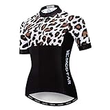 Hotlion Sommer Atmungsaktiv Radtrikot Damen Mountainbike Jersey Schnelltrocknend Fahrradshirt Kurzarm Radbekleidung - - Groß