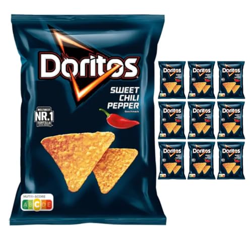 Doritos Original Sweet Chili Pepper Chips Köstliche Maischips 110 Gramm x 10 Stück