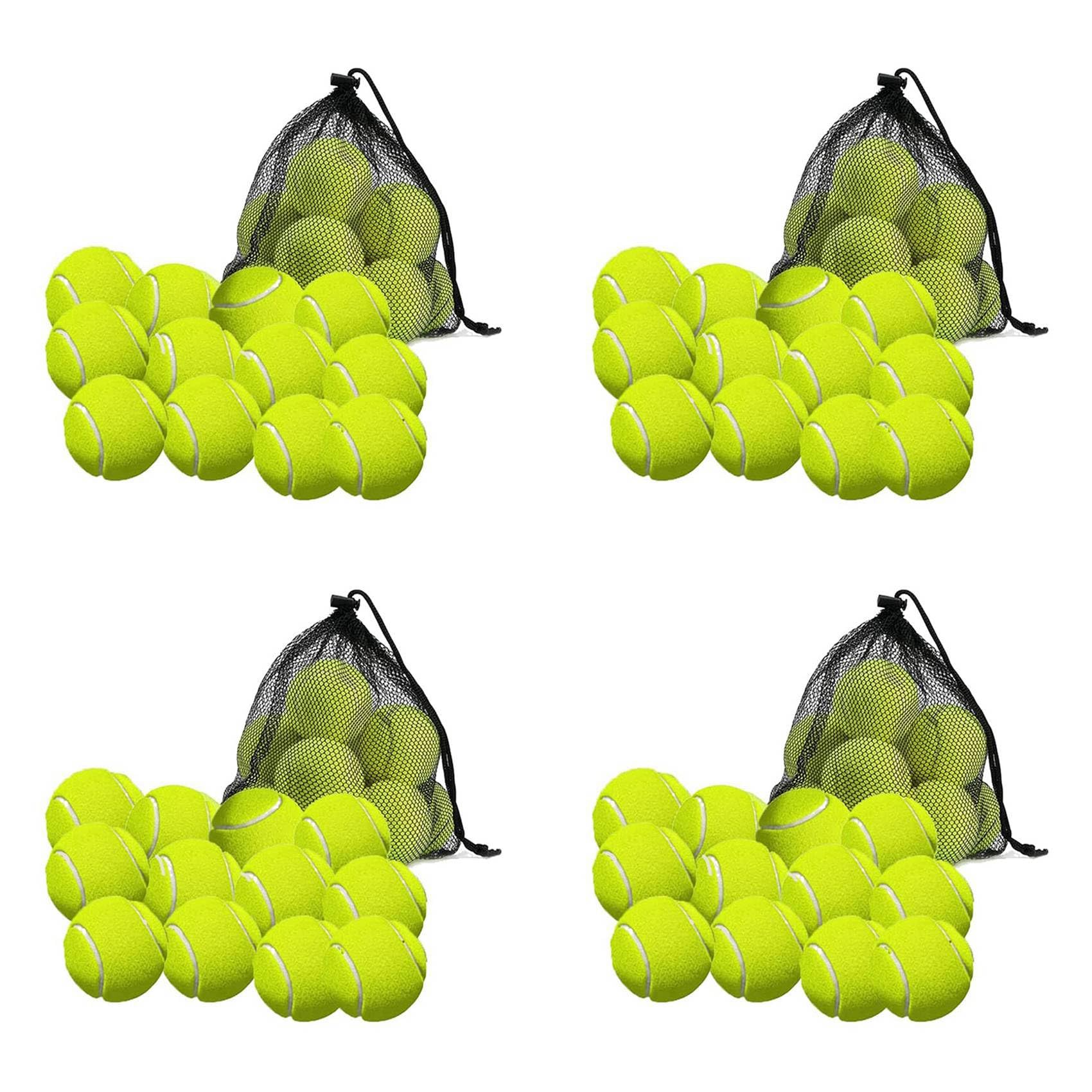 SICOSALT 48 Pack Tennis BäLle mit Tasche Zur Aufbewahrung - Gute QualitäT, Dickwandige Tennis BäLle - Perfekt für Tennis und Cricket