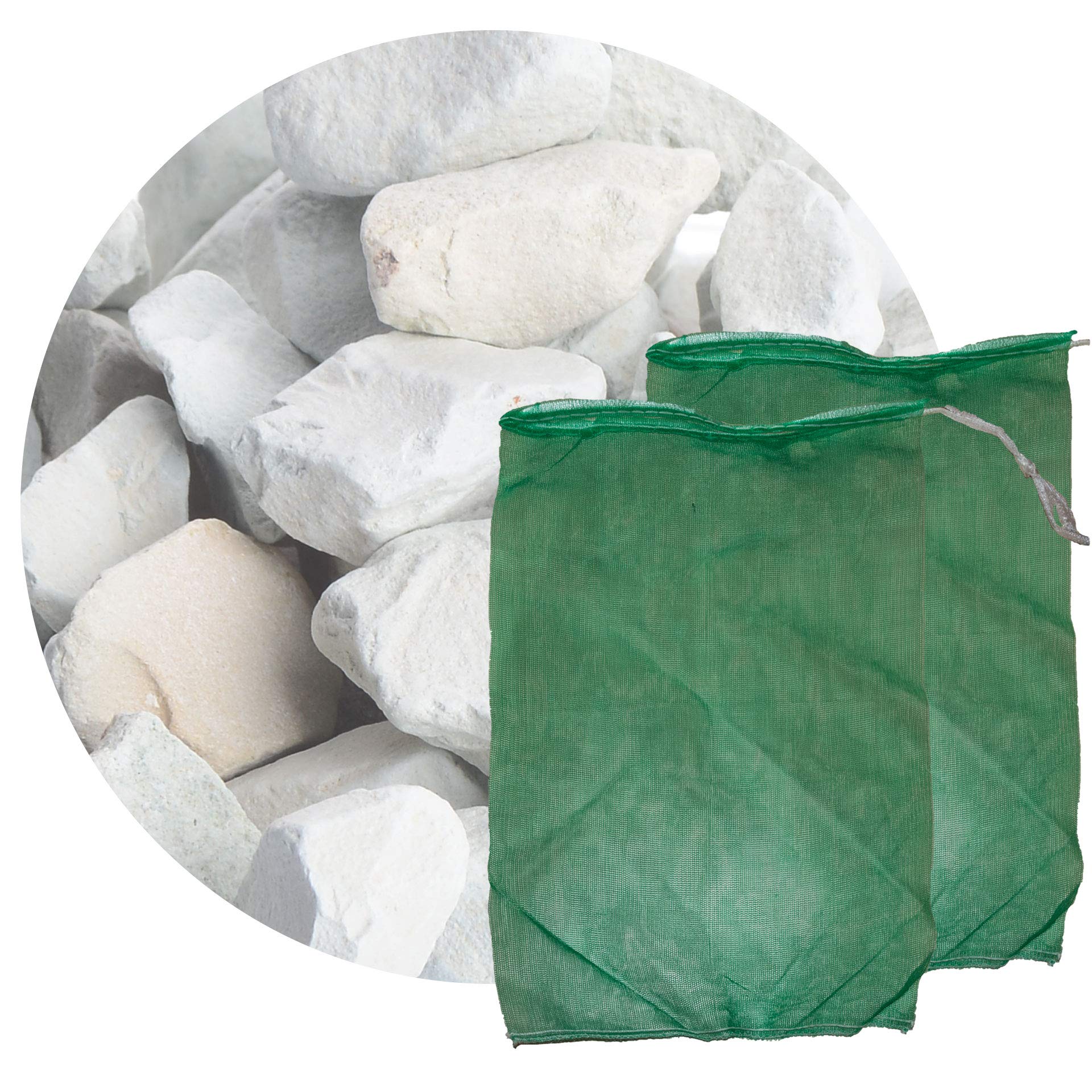 Zeolith Filterset (25 kg Zeolith und 2 Filtersäcke) von Schicker Mineral für Ihren Gartenteich, ideal geeignet als Wasseraufbereiter (8,0-16,0 mm)