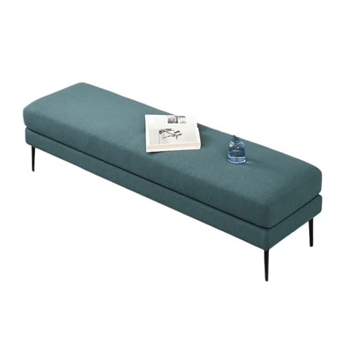 guiling-1986 Sitzbank für Schlafzimmer Nachttischhocker, Stoff-Wickelhocker, Wohnzimmer, dekorativer Sofahocker, modernes, einfaches Schlafzimmer, helle Luxusbank Bettbank(Green,100 * 50 * 43cm)