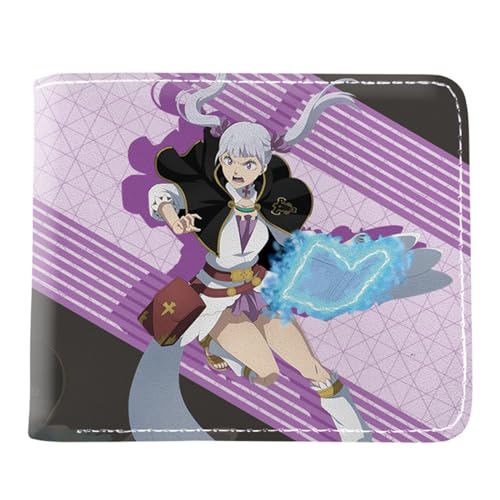 RYNDEX Black Clov-er Kartenetui Anime, Jugend Karikatur Portemonnaie Klein, PU Leather Geldbörse Brieftasche Wallet(Color:Multicolor 17)