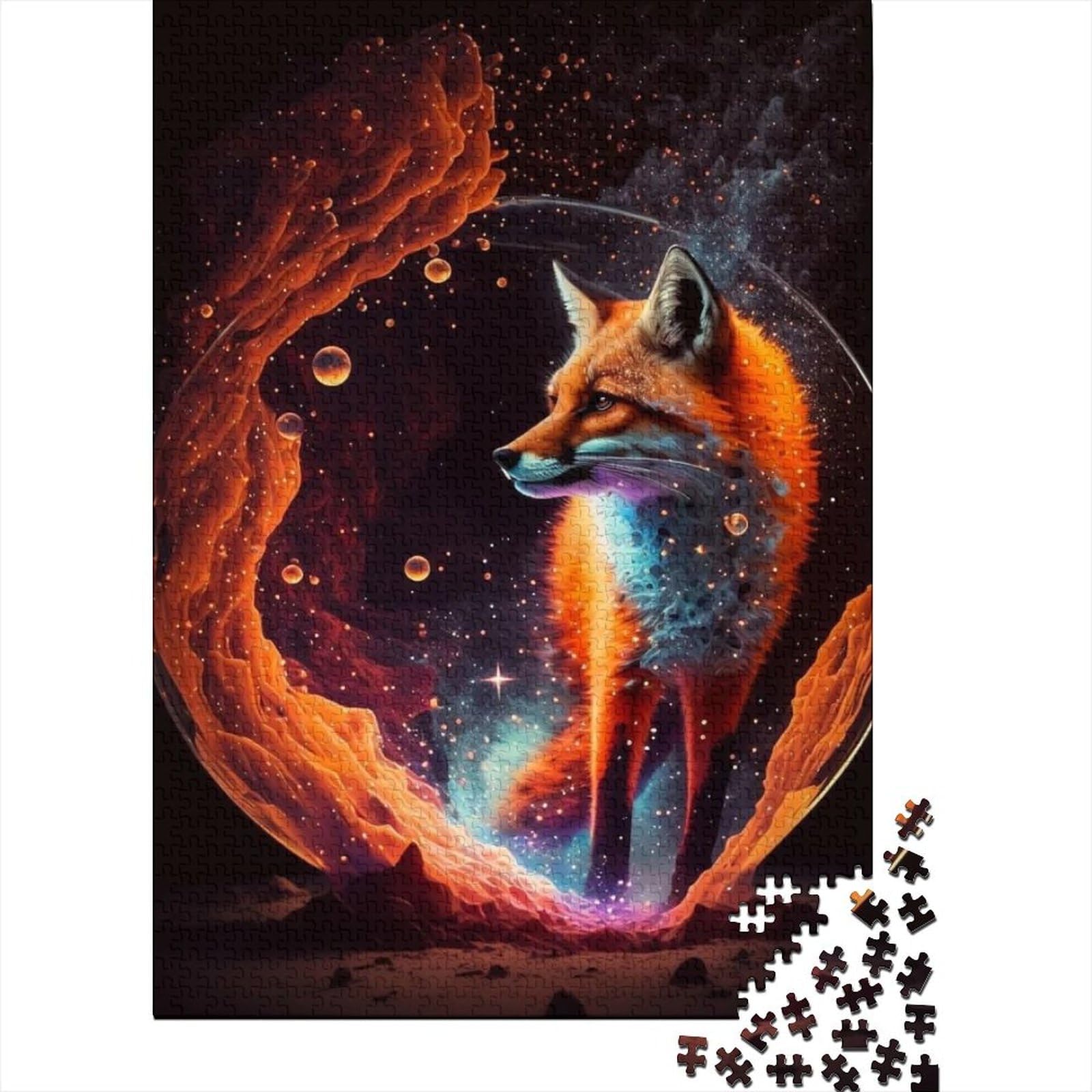 Mythische Füchse Holzpuzzle Puzzles für Erwachsene Teenager Puzzles für Erwachsene 1000 Teile Spielspielzeug für Erwachsene Familienpuzzles Geschenk (Größe: 75 x 50 cm)