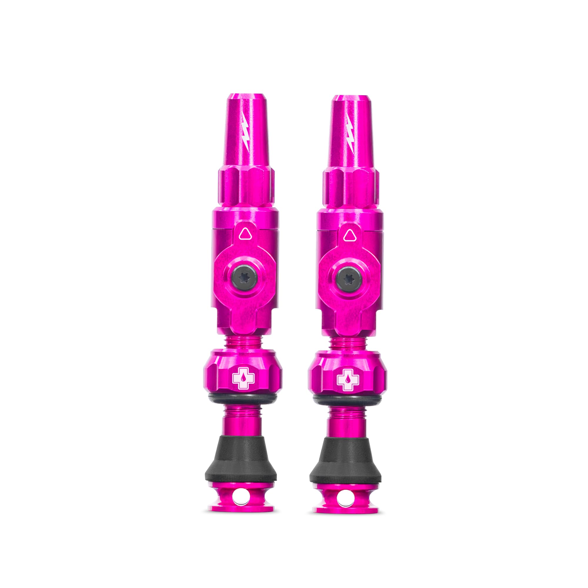 Muc-Off Big Bore Lite Tubeless Valves, Pink 30mm - Precision Engineered Dust Caps for Bikes with Revolutionary Airflow Technology - Presta Valve Caps for Tubeless MTB/Road/Gravel Bikes