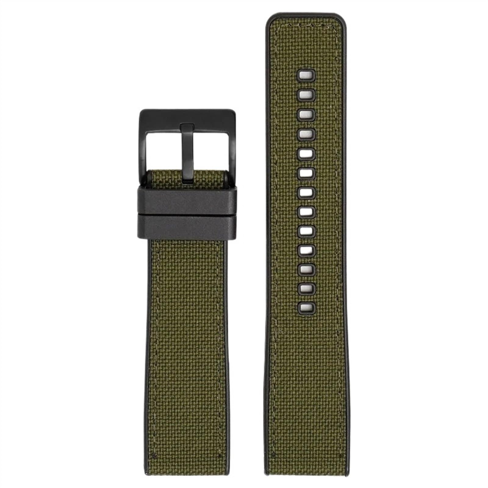 THBGTCNQ Uhrenarmband aus Canvas und Gummi, 20 mm, 22 mm, 24 mm, universelles Uhrenarmband mit Schnellverschluss, Herren-Nylonarmband for Smartwatches, Quarzuhren(Army green black,20mm)