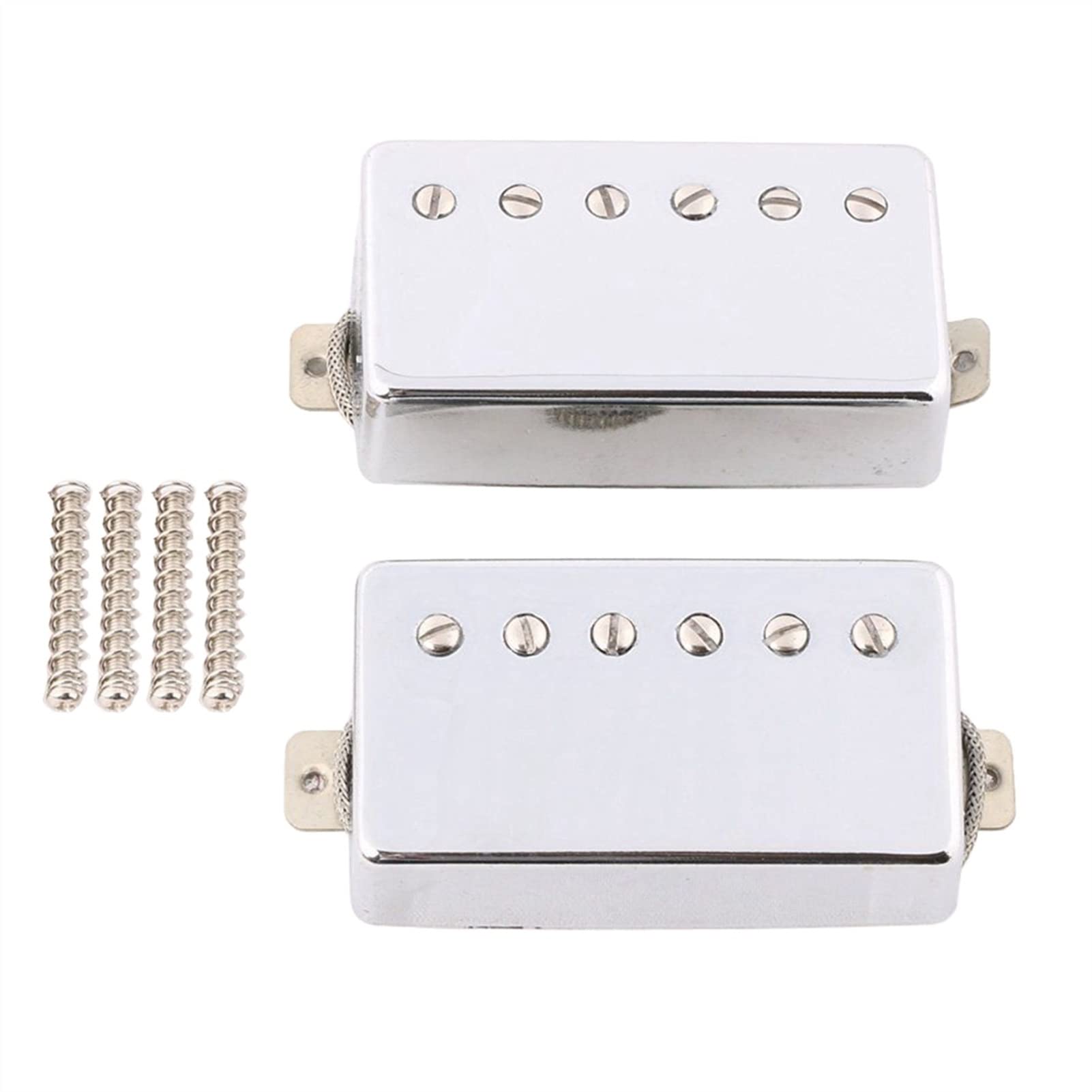 ZENGXUE 6-String-E-Gitarre-Single-Coil-Pickup N + B-geflochtene Schnur Geeignet Für Stilgitarre-Silber Humbucker Tonabnehmer Set