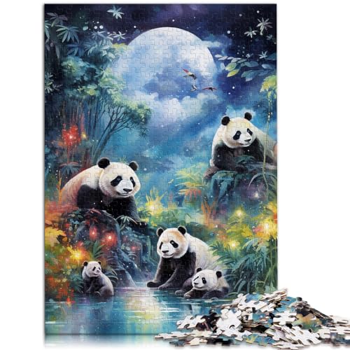 Spielzeug Puzzle Panda Bambusmond 1000-teiliges Puzzle Lernspiele Holzpuzzle Familienspiel Stressabbau Schwieriges Herausforderungspuzzle 1000 Teile (50 x 75 cm)