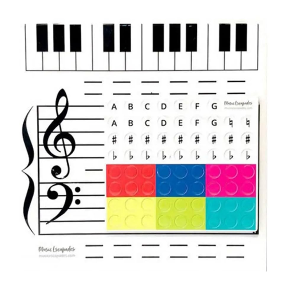 Kiudduy Magnetische Notenlinien-Tafel, Löschbares Papier, Unterhaltsames Musikunterricht-Whiteboard-Spielzeug für Kinder, Einfach zu Benutzen, Langlebig