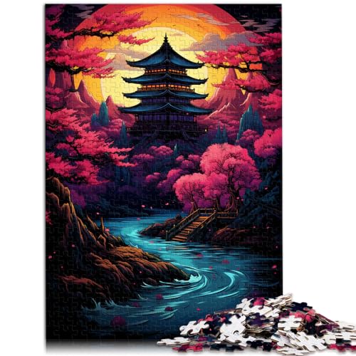 Puzzles für Kunst und Landschaften im japanischen Stil, 1000-teiliges Puzzle für Erwachsene, Holzpuzzle, Geburtstagsgeschenk, Geschenke für oder, Wandkunst, 1000 Teile (50 x 75 cm)