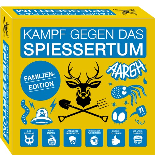 Kampf gegen das Spiessertum - Familien-Edition - Das Kartenspiel als Familien-Spiel I Partyspiel für Kinder, Erwachsene als Geburtstagsgeschenk, Gesellschaftsspiele ab 10 Jahre für 3 bis 10 Spieler