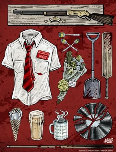 HfmQuisutron Jigsaw Puzzle 1000 Teile Komödie Horrorfilm Shaun of The Dead Poster Buntes Geschicklichkeitsspiel Für Die Ganze Familie Erwachsene Xy143Tk