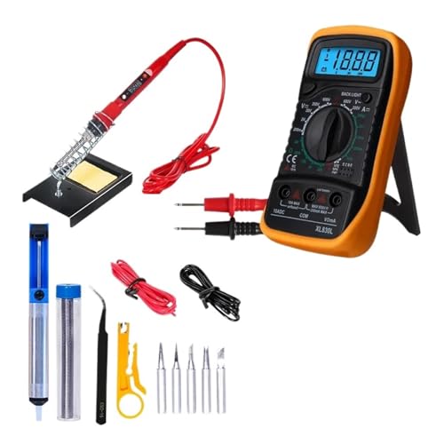 WLLKIY Elektrischer Lötkolben-Multimeter-Set Digitalanzeige Lötkolben-Kit 80W Stofftaschenset Sicher Und Stabil