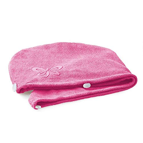 Jemako Haarturban Einheitsgröße pink Turban Haartrockentuch Handtuch Trocknen Handtücher Schnelltrocknend Saugfähiges Haar Wrap Kinder Mädchen Frauen