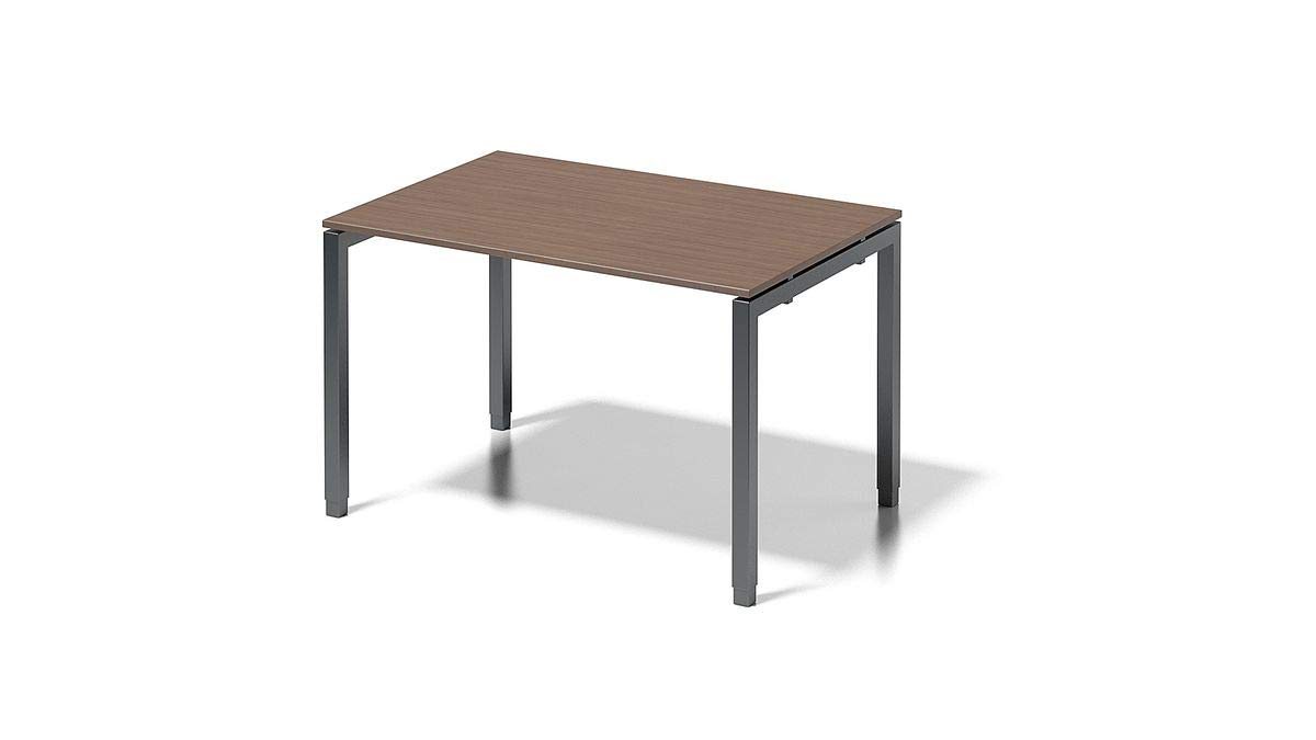 BISLEY Cito Schreibtisch, 650-850 mm höheneinstellbares U-Gestell, Metall, Wn334 Dekor Nußbaum, Gestell Anthrazitgrau, 80 x 120 x 85 cm