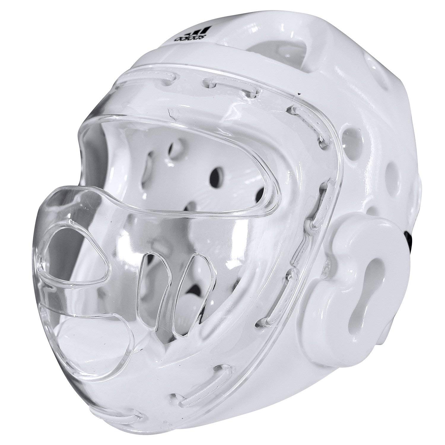 adidas Martial Arts Taekwondo Headgear with Face Shield - White Large