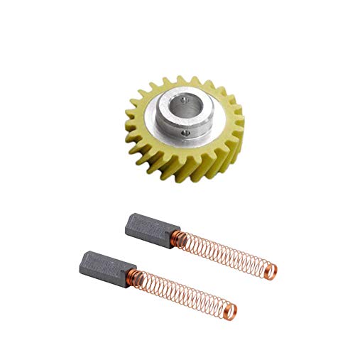 Küchenmaschine Ersatzteile Set Motorkohlen und Zahnrad Worm Gear für Kitchenaid Küchenmaschinen mit kippbaren Motorkopf (Artisan, Ultra, Classic)