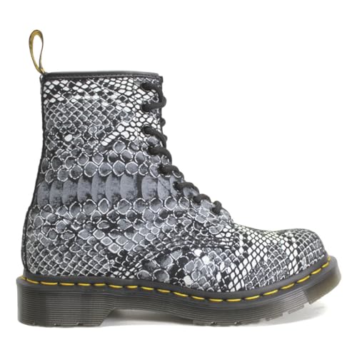 Dr. Martens Damen 1460 Printed Leather Black White Stiefel 38 EU