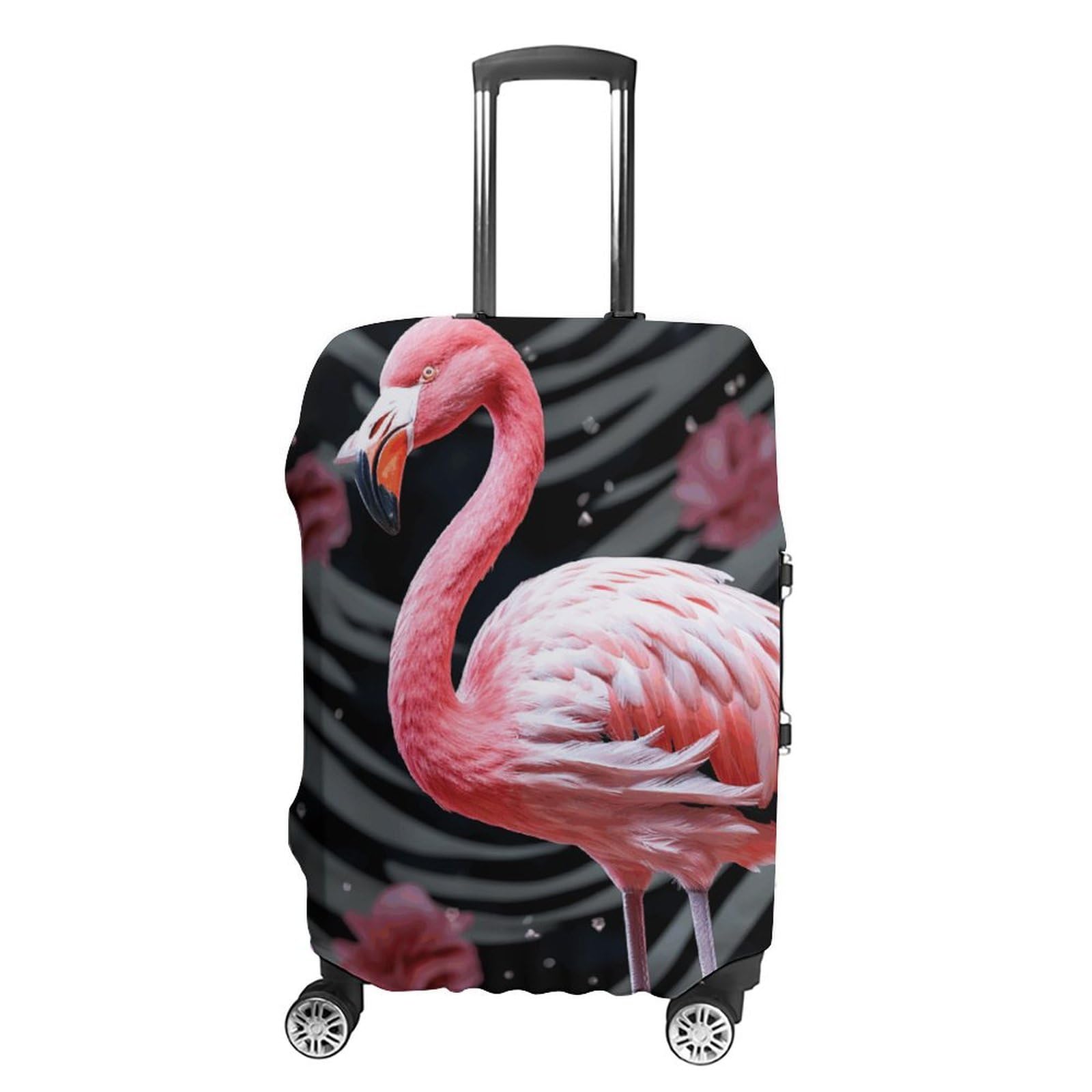 CSGJMYGS Reisegepäckabdeckung, elastisch, waschbar, modisch, kratzfest, Motiv: Flamingo, Koffer-Schutz, passend für 45,7 - 81,3 cm Gepäck, Rosa Flamingo, XL