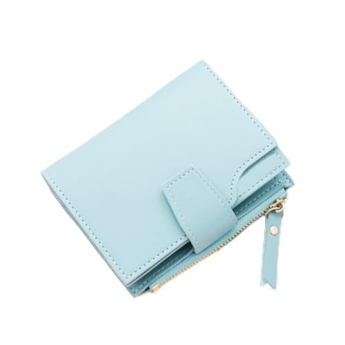 VSULZVNU Damen-Geldbörse, Schwarz, Blau, Rosa, kurze Geldbörse, 15 + 2 große Kartenfächer, Kreditkartenhalter, Tasche (Farbe: B, Größe: 12 x 9 cm), Blau