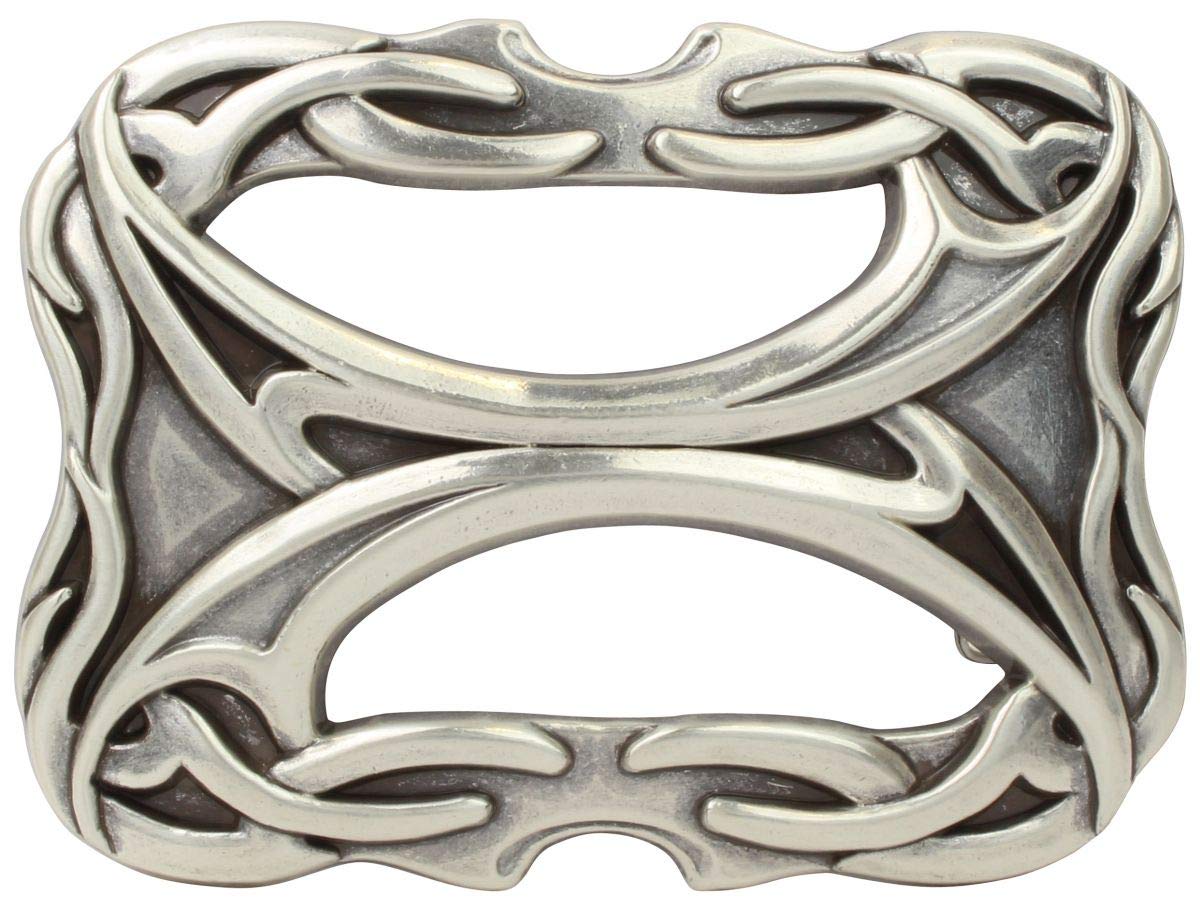 BELTINGER Gürtelschnalle Keltisch 4,0 cm | Buckle Wechselschließe Gürtelschließe 40mm Massiv | LARP- und Mittelalter-Outfit | Silber