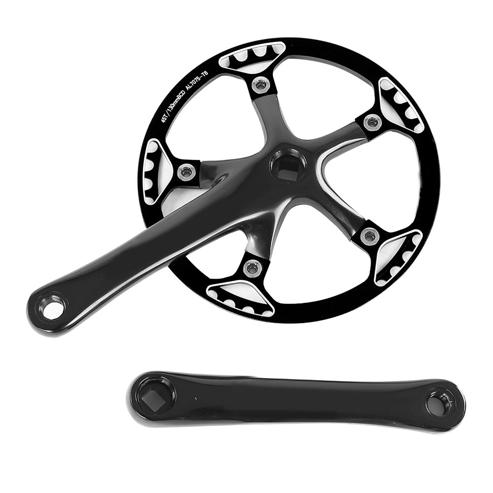 Dioche Speed Kurbelgarnitur, Fahrrad Kurbelgarnitur 170mm Fahrrad Kettenblatt Kettenblatt 45T 47T(Schwarz 45T)