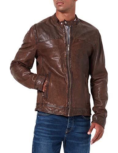 Oakwood Herren Lederjacke Echtleder 60901, Braun - Braun, XS