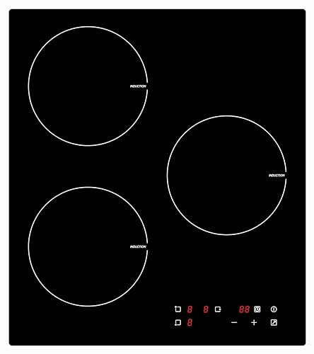PKM Induktions-Kochfeld 45 cm breit 3 Zonen rahmenlos Touch Control Timer