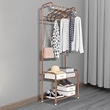 Fyssnn Garderobe Metal coat rack Shoe rack with hooks Garderobenständer Jackenständer 57x 30x 165cm Braun Geeignet für Regale im Schlafzimmer, im Kleiderschrank oder im Eingangsbereich