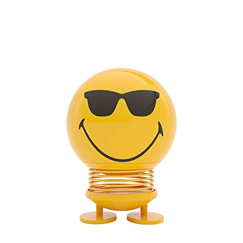 Hoptimist - Skandinavisches Design - Large Smiley Cool - Wackelfigur - Höhe: 14 cm - Gelb - Deko - Geschenkidee