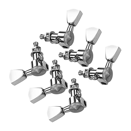 3L3R Guitar String Tuning Pegs Locking Tuner Machine Heads Knöpfe für akustische Elektrogitarren Stimmwirbel Mechaniken (Color : 6 Sliver)