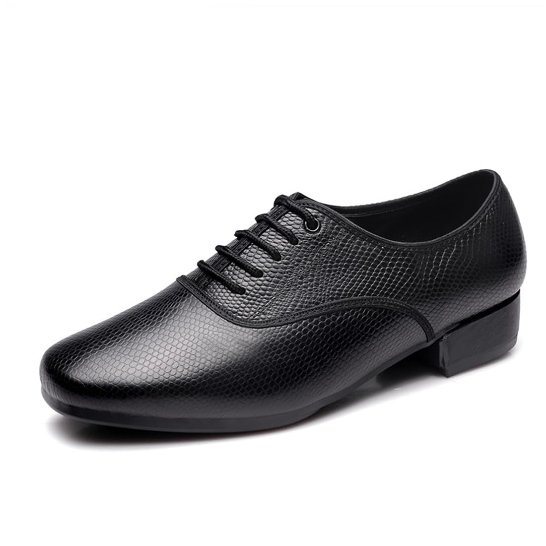 Herren Ballsaal Tanzschuhe, Salsa Walzer Swing Tanzschuh Leder Lehre Praxis Tanzschuhe Für Männer,Schwarz,43 EU