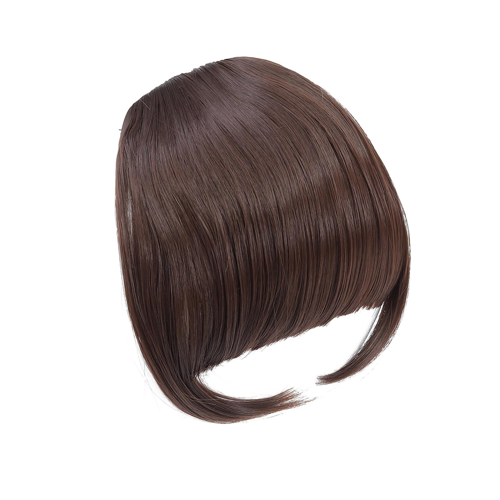 Pony Extension für Damen Pony-Haarverlängerung, Clip-in-Pony, hochwertiger synthetischer, flacher Pony mit Bügeln, 15,2 cm, vorderer Gesichts-Pony for Frauen und Mädchen, täglich Fringe Bangs(M4)