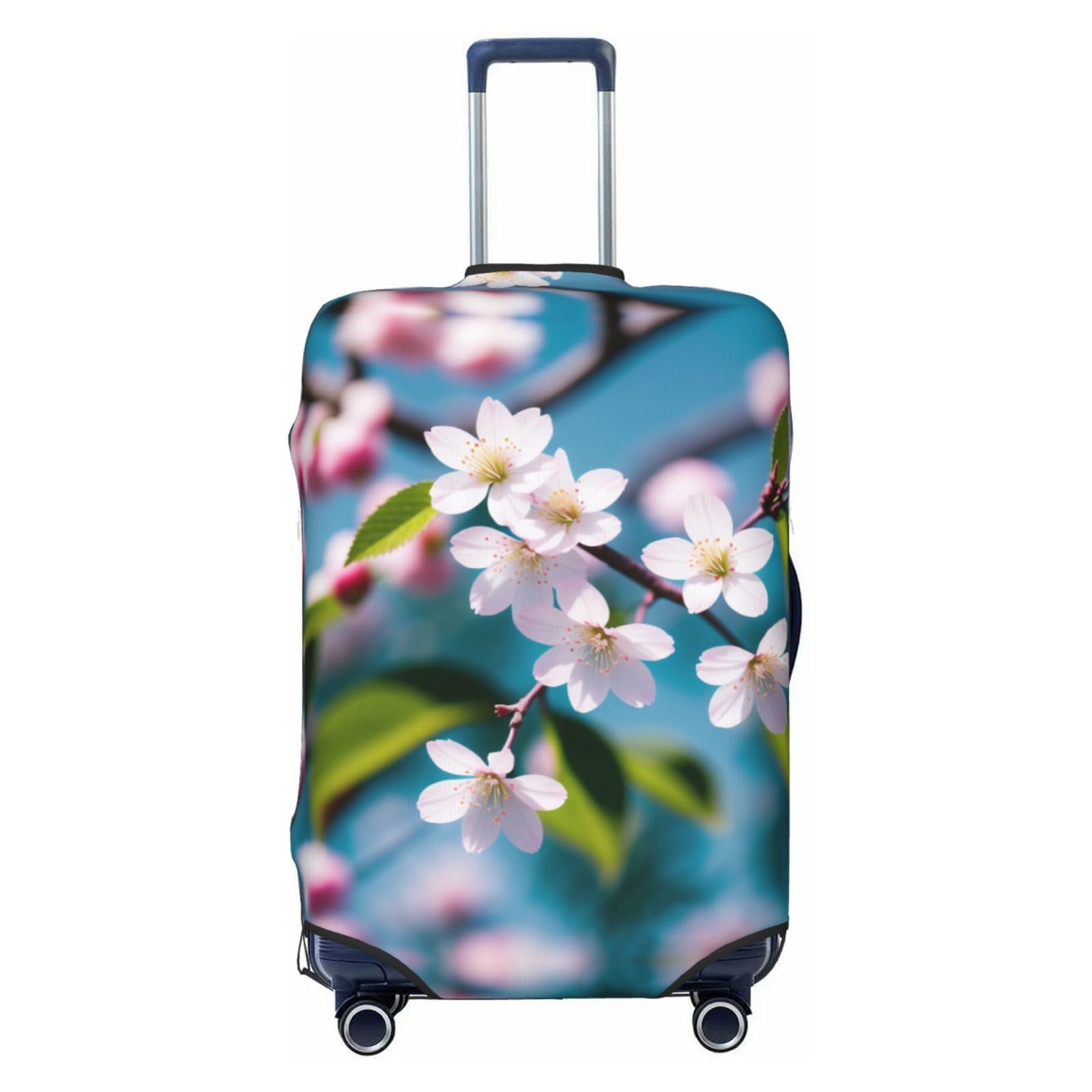 Miniks Reisegepäckhülle mit niedlichem Blumenmotiv, strapazierfähig, passend für 45,7 - 81,3 cm große Gepäckstücke, Größe XL, Schwarz, X-Large