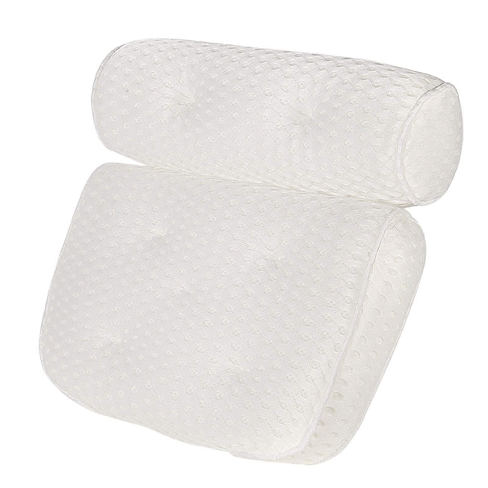 AIHEDOUJ Badewannenkissen Ergonomisches Home Hotel Badewannenkissen mit Saugnapf Badewannenkissen Kissen Badzubehör (Farbe: Weiß, Größe: 35,5 x 40 cm)