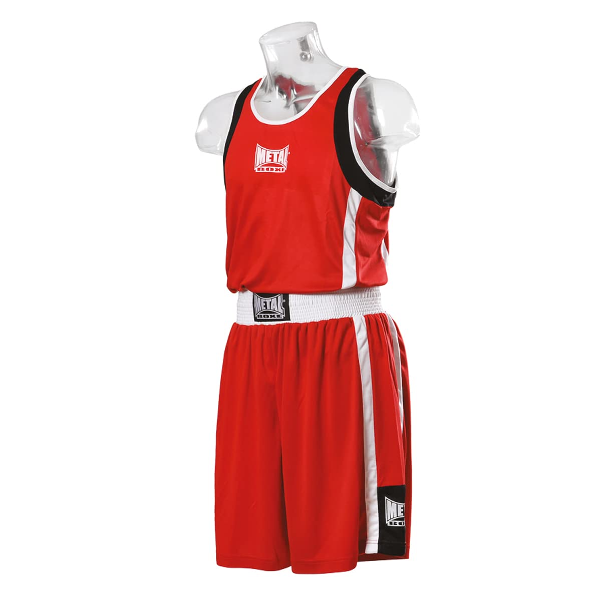 METAL BOXE Herren Ensemble Short + Débardeur Boxoutfit, Rouge, XS