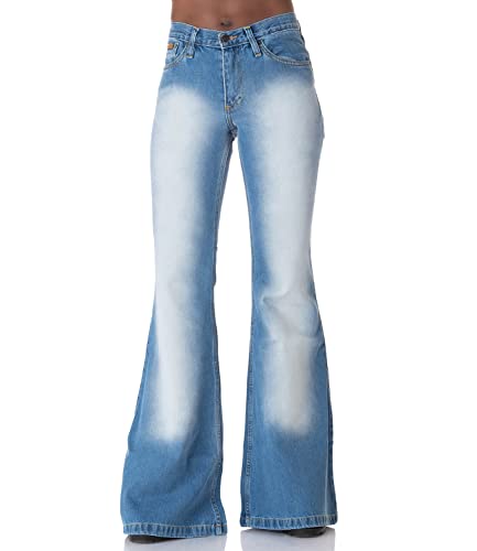 Comycom Damen Jeans Schlaghose Star ECO-Style ONE Hellblau W32/L32