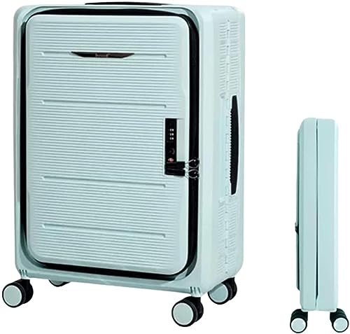 Habrur Rollkoffer Koffer Trolley Faltbare Koffer, Verstellbarer Trolley, Handgepäck, Vorne Offener Koffer, Universalrad Koffer Gepäck Reisekoffer (Color : A, Size : 20 in)