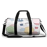 Regenbogen-Heißluftballon Sport Duffel Bag Sporttasche Reisetasche Handgepäck Tasche Schwimmtasche Weekender Bag 45x23x23cm