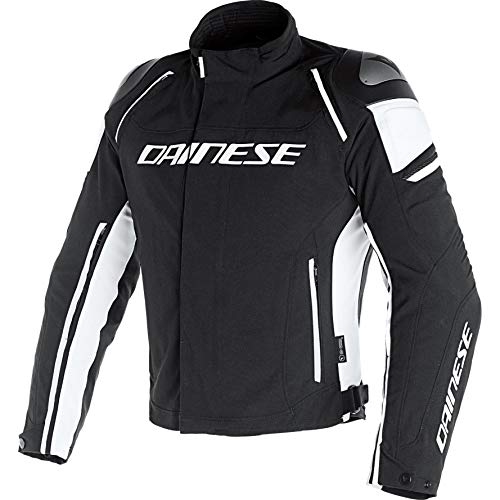 Dainese Motorradschutzjacke, Motorradjacke Racing 3 D-Dry Textiljacke schwarz/weiß 56, Herren, Sportler, Ganzjährig