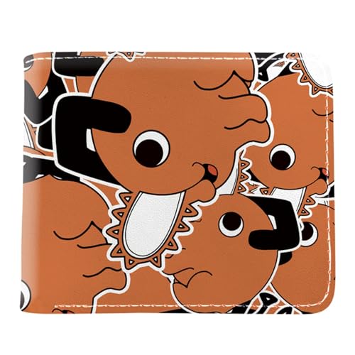 Chains-aw Man Brieftasche Anime, Cartoon Comics Portemonnaie Klein, PU Leder Münzbörse Wallet mit Sichtfenster(Color:Multicolor 6)