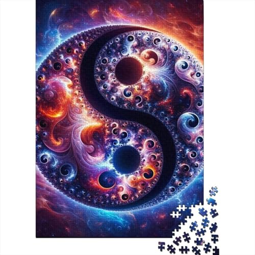 Yin und Yang-Holzpuzzle für Erwachsene, Puzzlespielzeug, 500 Puzzles für Erwachsene, 500 Teile, interessante Puzzles zur Stressreduzierung (Größe 52x38cm)