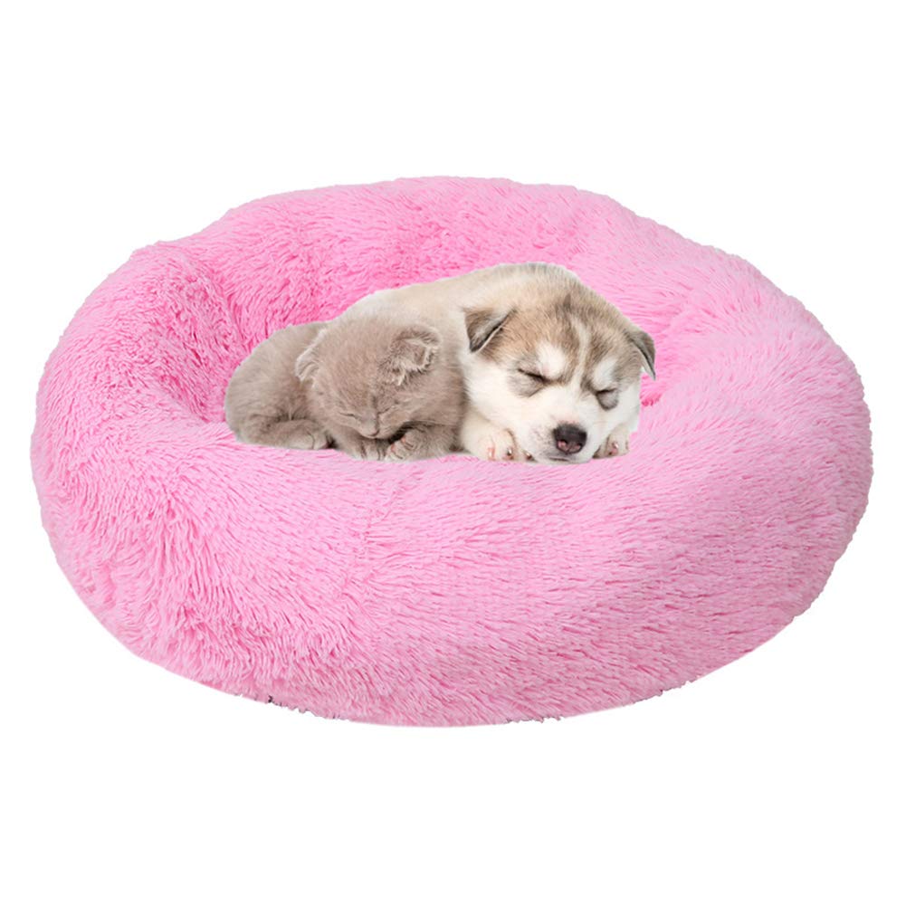 Rysmliuhan Shop hundebetten für mittlere Hunde hundebett Grosse Hunde Plüsch Hundebett Haustierbetten Für Hunde Donut Hundebett Flauschiges Hundebett Hundekissen Bright pink,60cm/23.6in