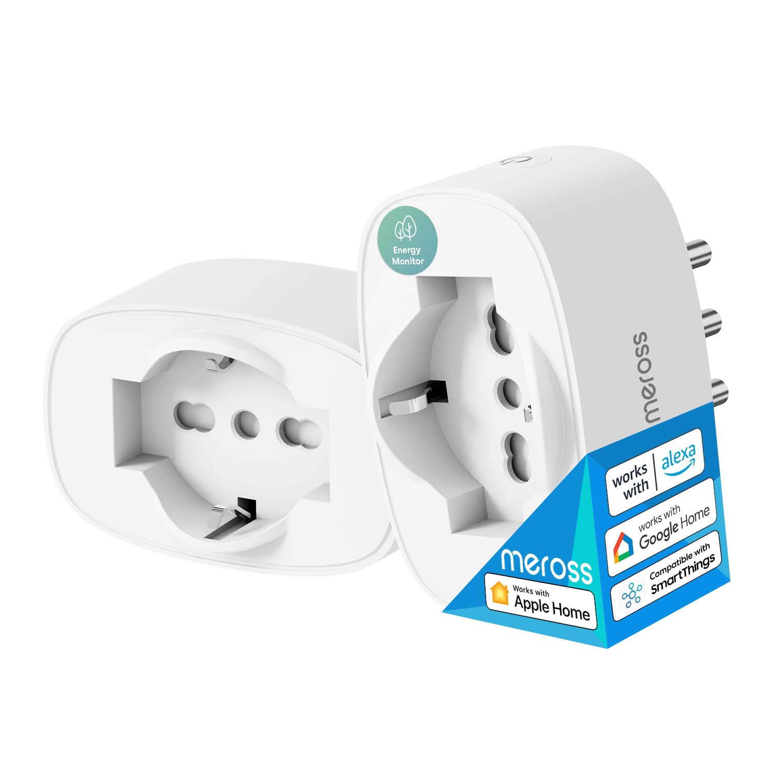 Meross Italienische WLAN-Steckdose, Smart Steckdose (Type C, F, L) mit Energieüberwachung, intelligente Steckdose kompatibel mit Apple HomeKit, Alexa und Google Home, Fernbedienung, 3840W, 16A,