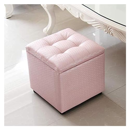 RAABYU Cube Kunstleder Aufbewahrung Fußhocker Pouf Sitzbank Spielzeugkiste Organizer Box Pouf Truhe Einzelsitz 40X40X40Cm